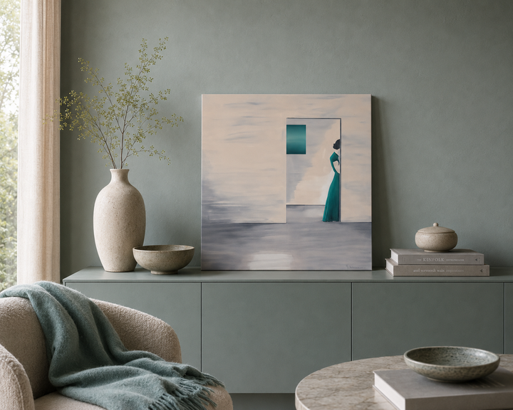 Subtiele verstilling – schilderij van Atelier S - 80x80,5cm