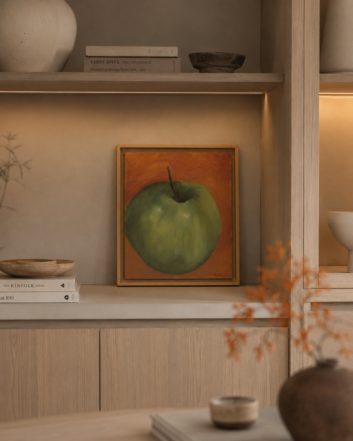 Prachtig schilderij van een Granny Smith appel