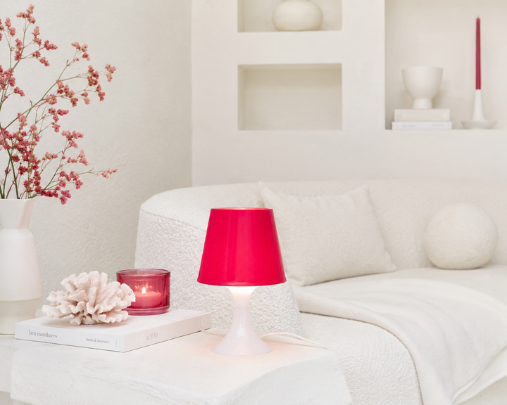 Modern lamp in a red color - made in Hungary