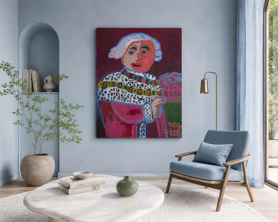 Expressief Portret door Piet Lemahieu – 108 × 138 × 2,5 cm
