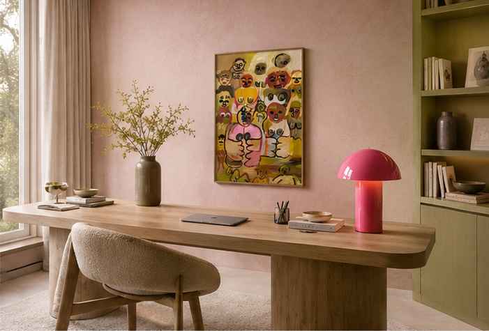 ‘Vergadering’ – Schilderij door Dominique Beun (2018) / 1,2x0,8m