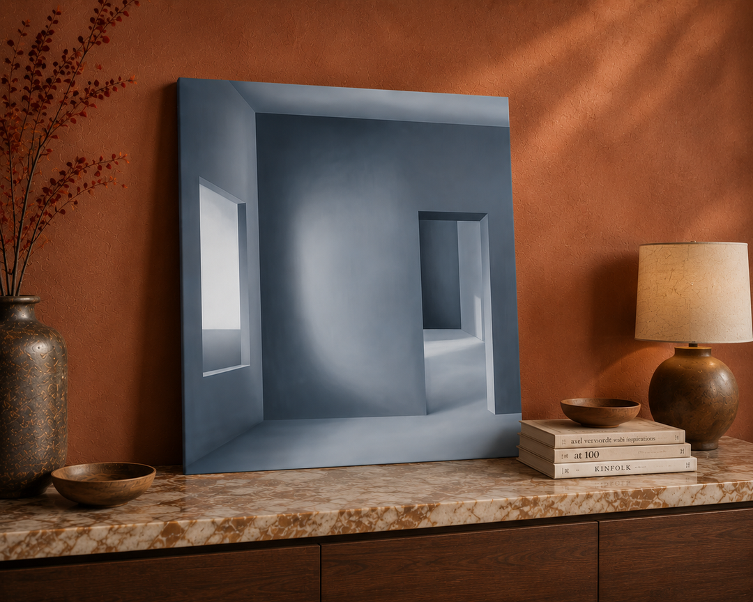 Painting “Architectural Silence 13” – Minimalist architectural art | 50.5 x 70.5 cm