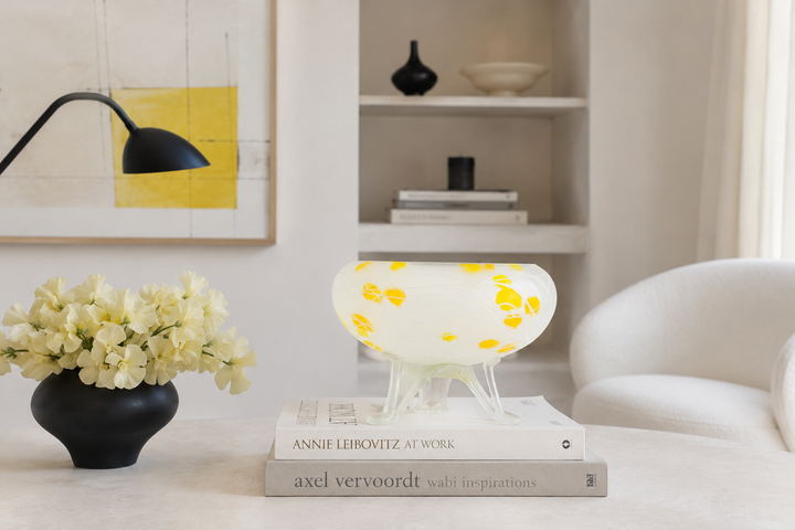 Elegant glass bowl on 3 legs – artistic and unique