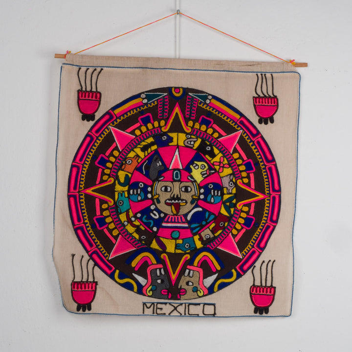 Exclusief geweven doek ‘Mexico’ – kleurrijke Mexicaanse kunst voor jouw interieur 🌸✨