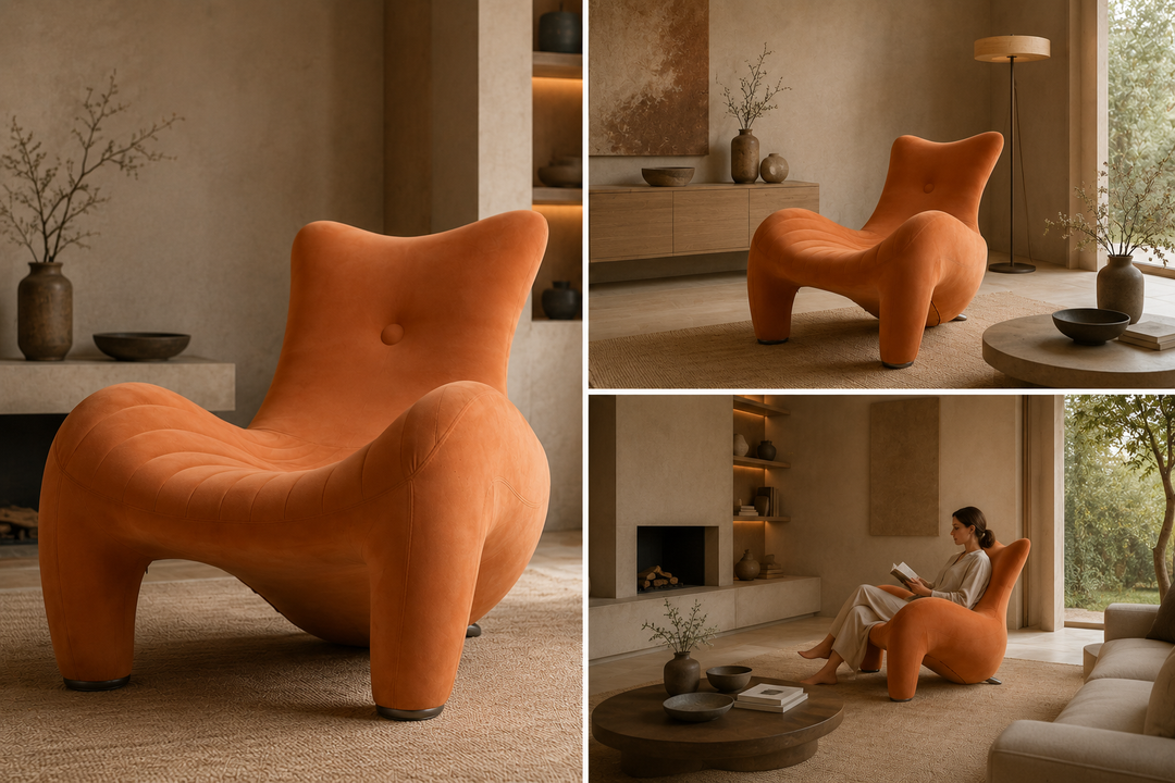 Leolux Balou Loungestoel – Oranje Designicoon/  80 x 105 x 92 cm