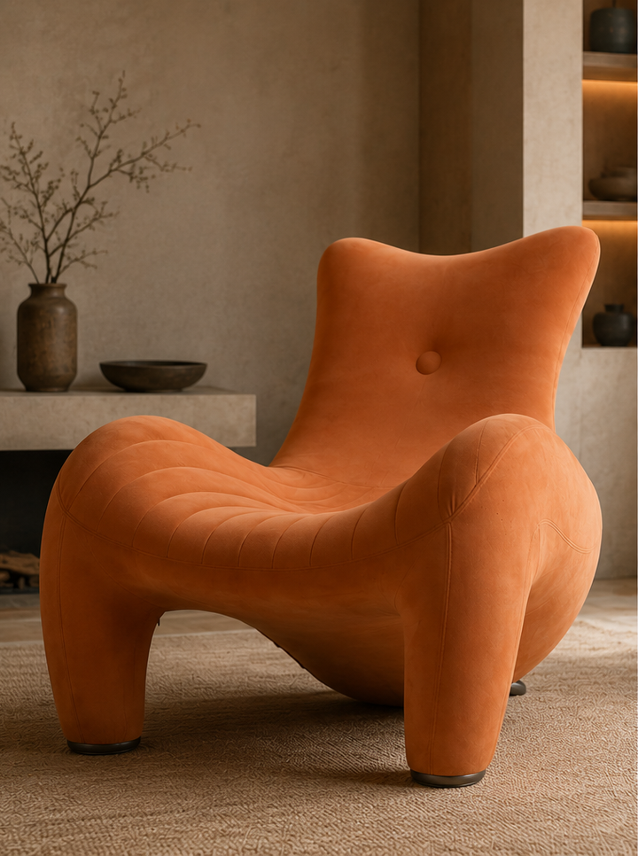 Leolux Balou Loungestoel – Oranje Designicoon/  80 x 105 x 92 cm