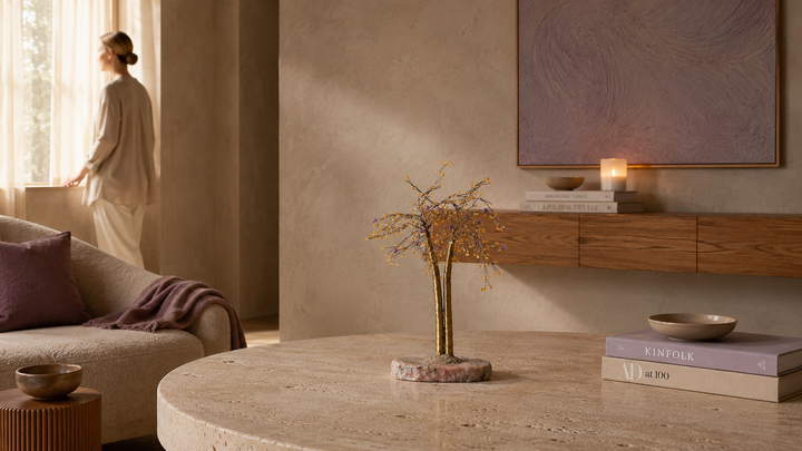 Tree of life on a natural stone base
