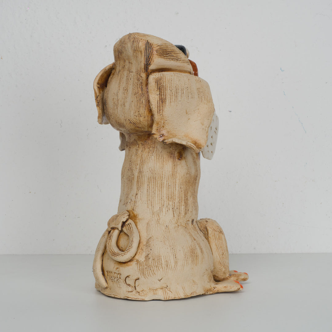 Playful image of a dog in clay