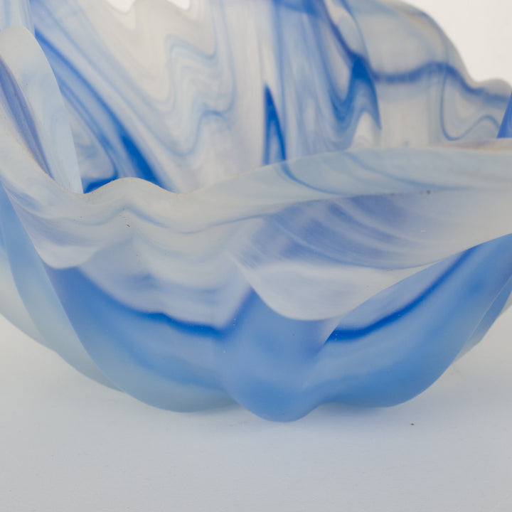 Elegant glass bowl with organic leaf shape