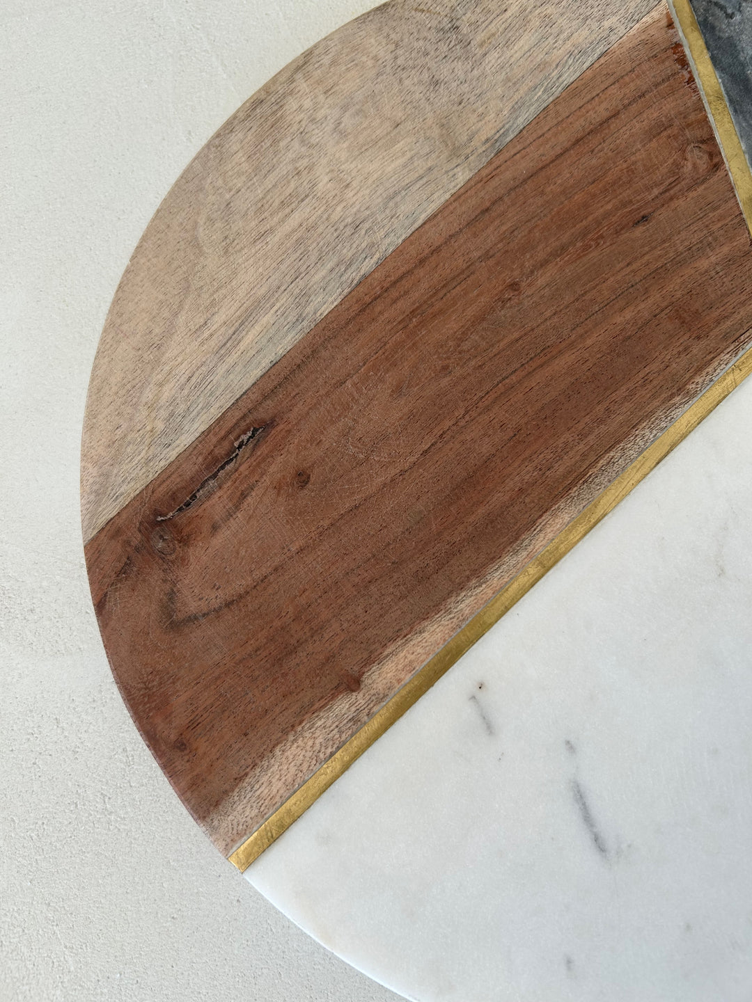Typhoon serveerschaal in marmer, acaciahout & essing – 30x30x1,5 cm