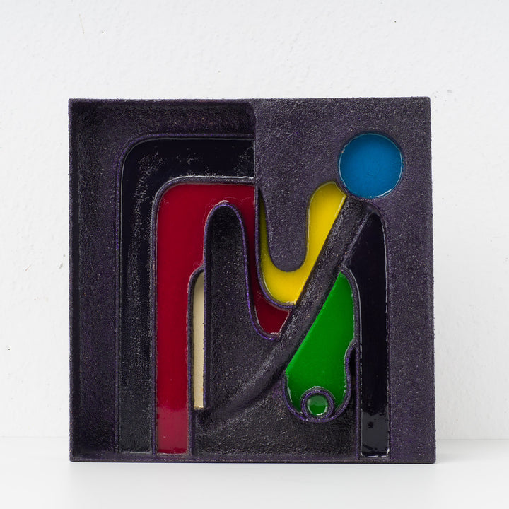 Modern abstract sculpture in steel and resin by Virginia Romana 'Continuity'