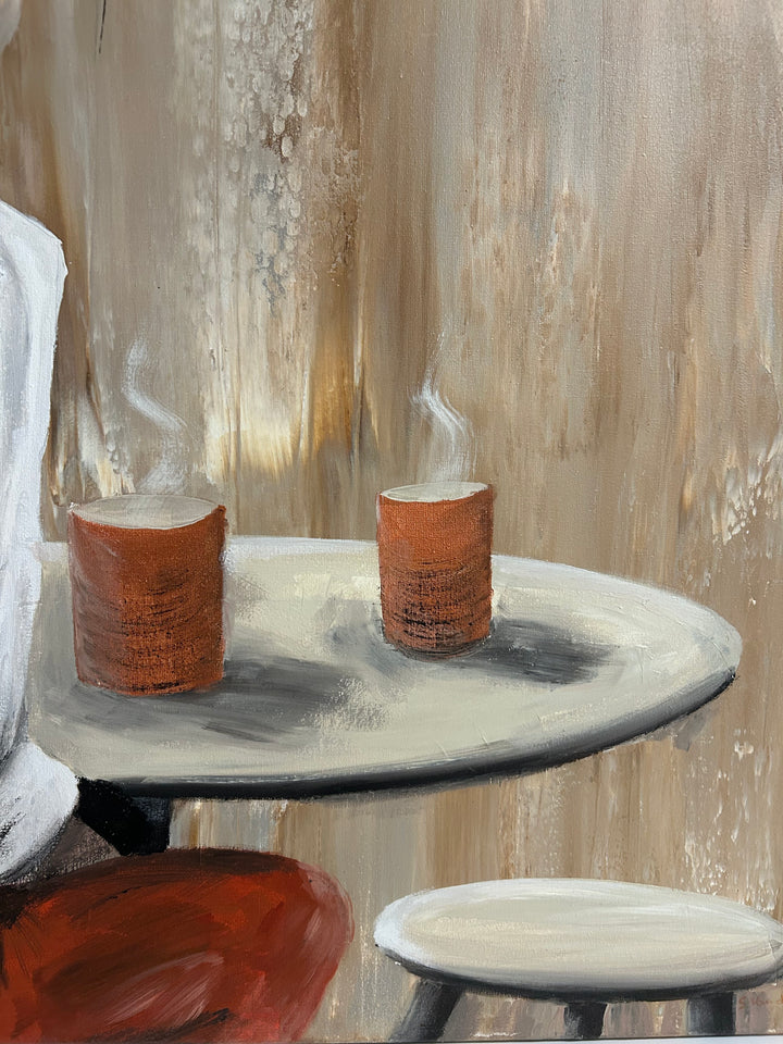 Schilderij "Stilte tussen twee momenten - La Résonance" – 80 x 60 x 4 cm