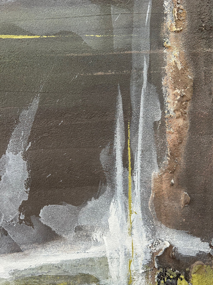 Verweerde Horizon – Abstract Structuurschilderij (2) / 50,5 x 50,5 x 3,5 cm