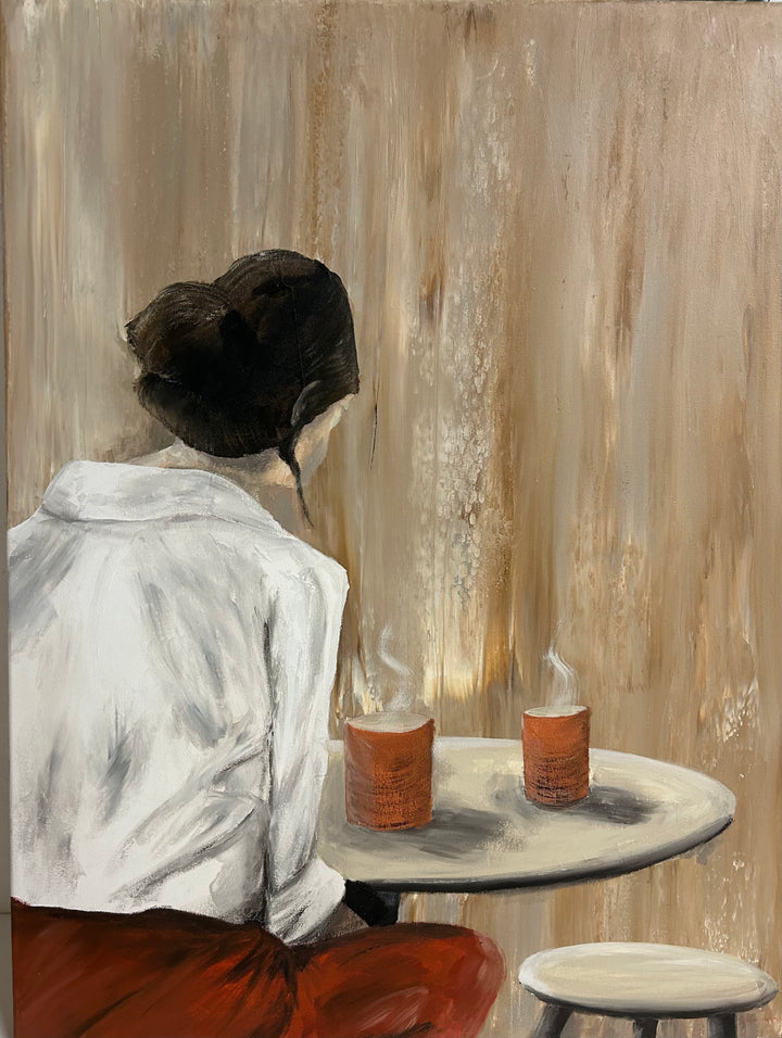 Schilderij "Stilte tussen twee momenten - La Résonance" – 80 x 60 x 4 cm