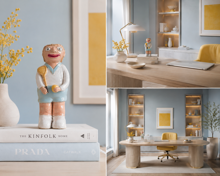 The Tennis Player – Playful Ceramic Sculpture with Character