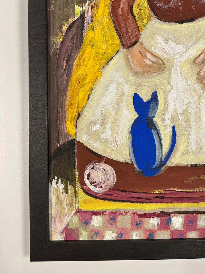 Expressief schilderij 'Familie in Harmonie' door S. Matthijs