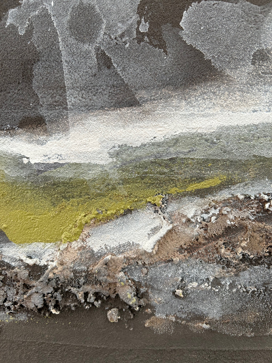 Verweerde Horizon – Abstract Structuurschilderij (2) / 50,5 x 50,5 x 3,5 cm