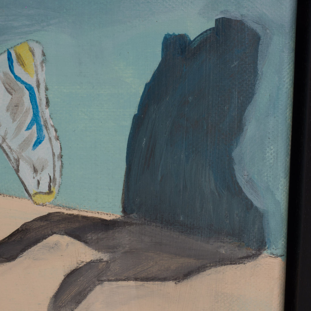 Schilderij van jonge voetballer in blauw – Atelier S