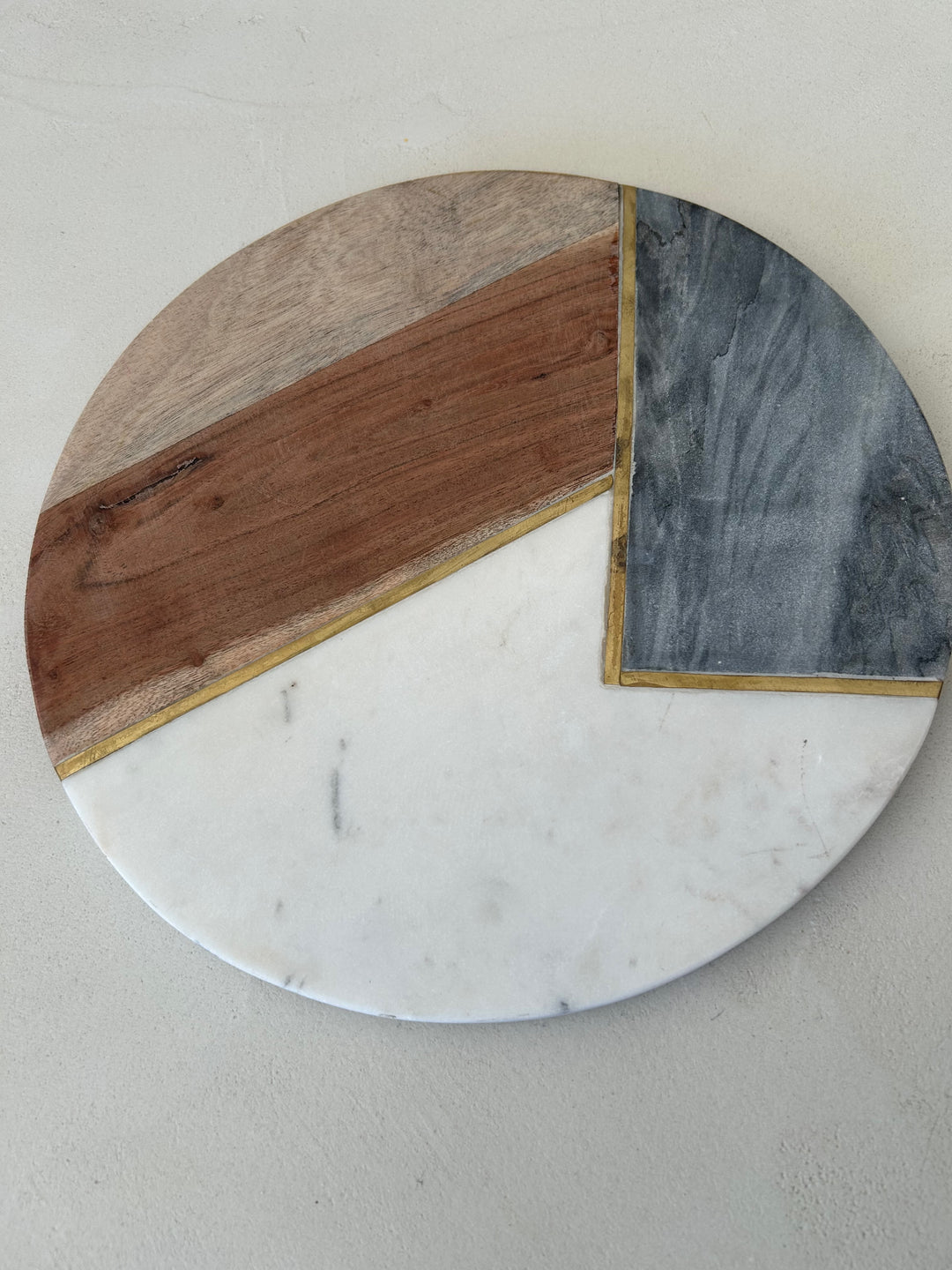 Typhoon serveerschaal in marmer, acaciahout & essing – 30x30x1,5 cm