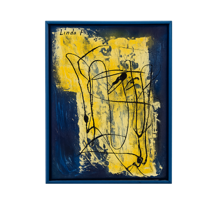 Hedendaags abstract schilderij – Linda Hosten - 31,5 x 25,5 x 3,5 cm