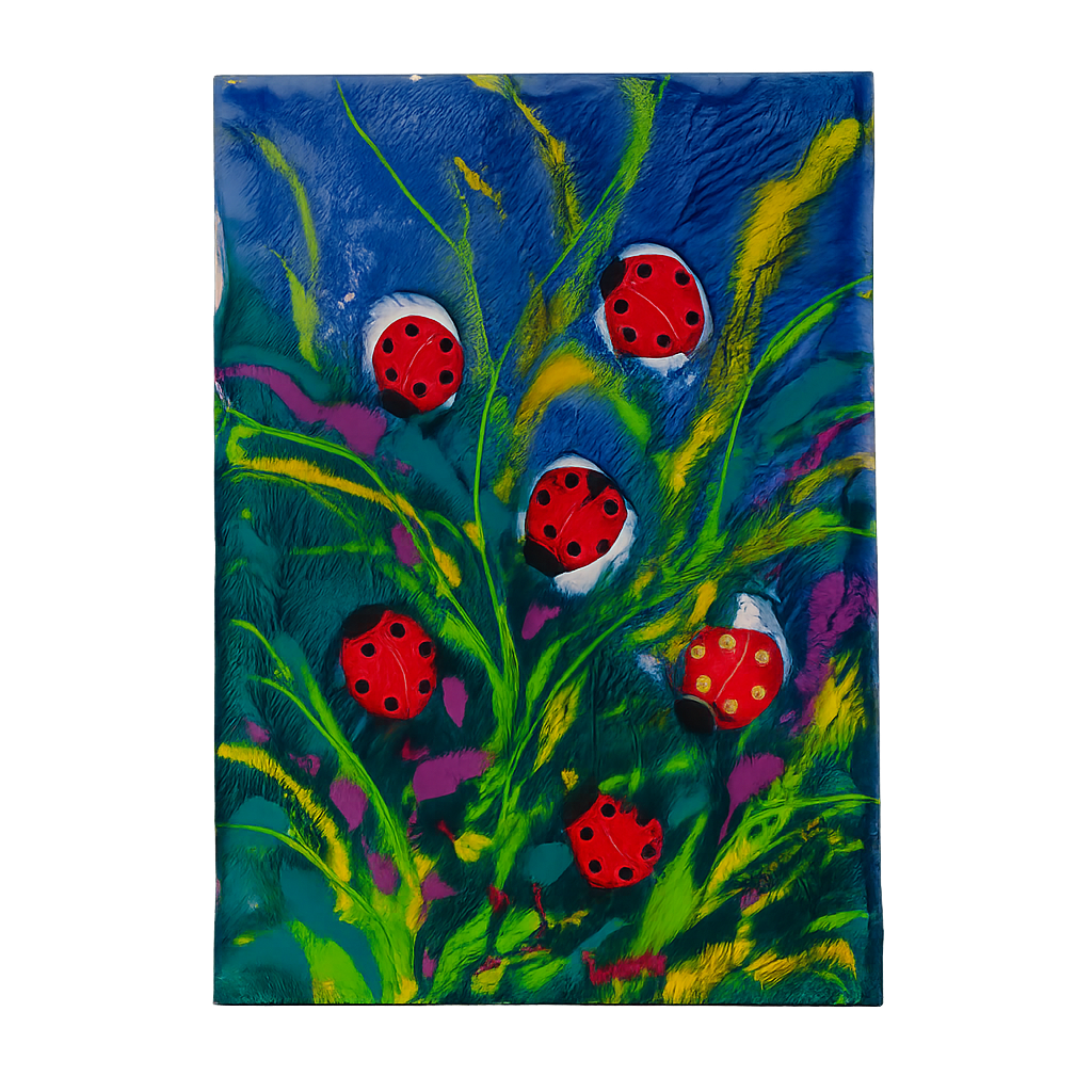 Schilderij op papier – Lieveheersbeestjes – Anna Polanski (2003) – 50 x 70 cm