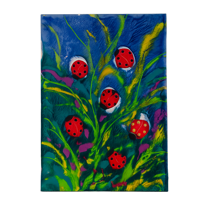 Schilderij op papier – Lieveheersbeestjes – Anna Polanski (2003) – 50 x 70 cm