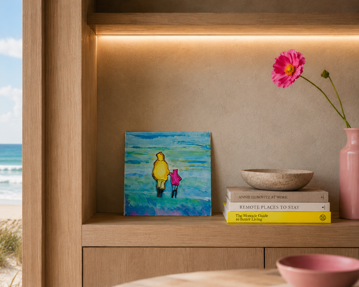 Schilderijtje Samen onderweg door JP Terryn / 20 × 20 × 1,5 cm