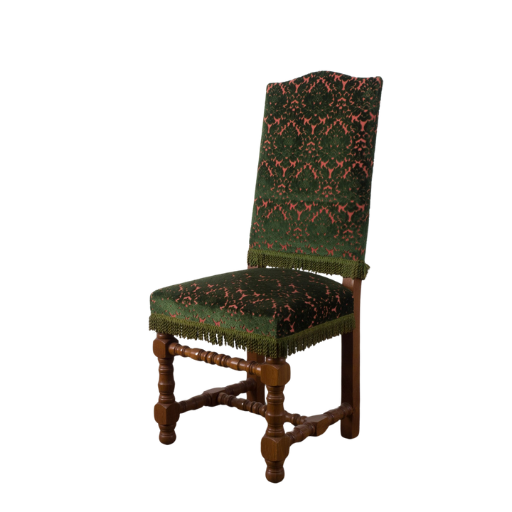 Chair in jacquard in pink and green