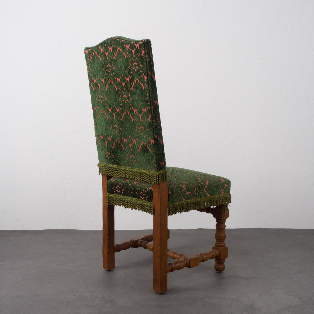 Chair in jacquard in pink and green