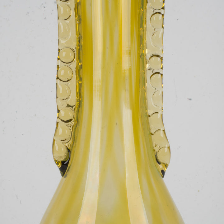 Vintage okergele vaas met vleugels – Groot en karaktervol