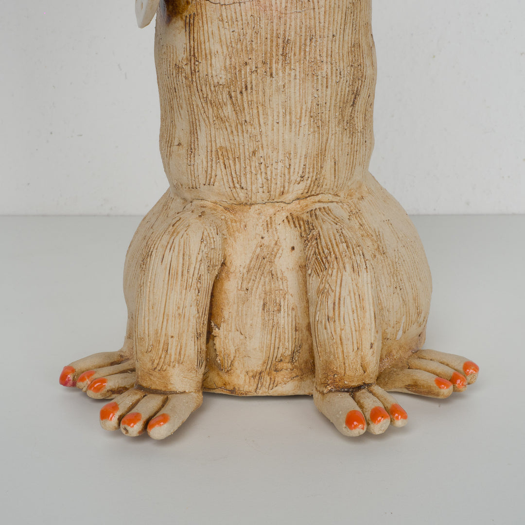 Playful image of a dog in clay