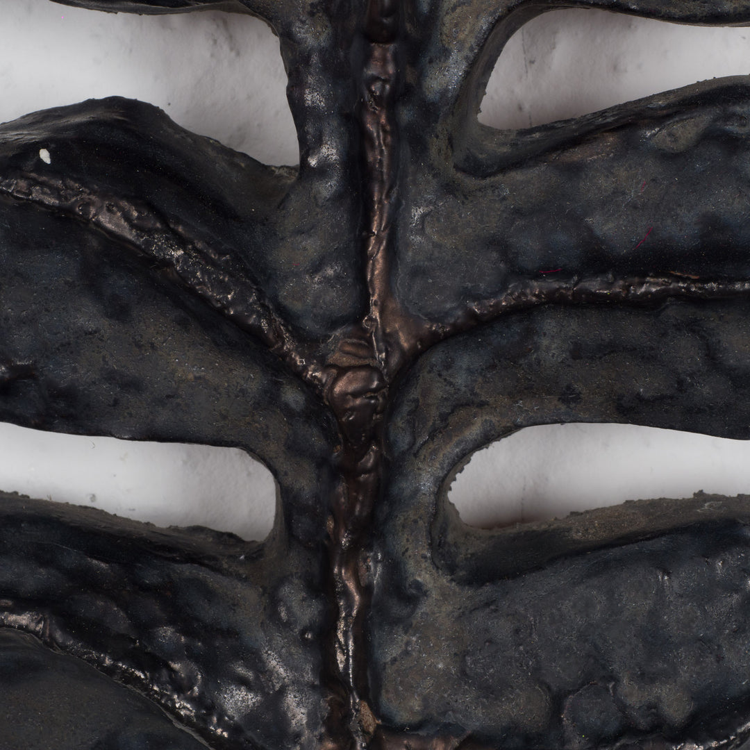 Vintage keramieken bloem – rood en oranje, stijl Perignem