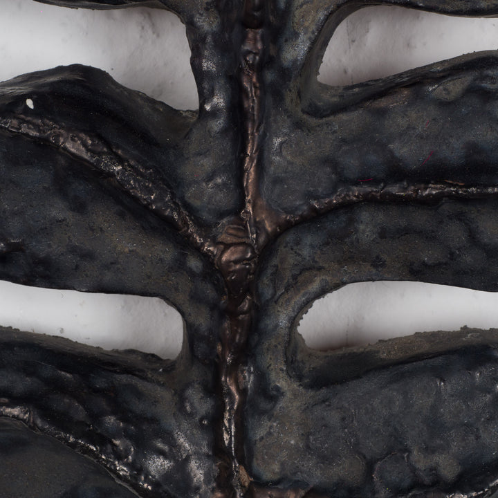 Vintage keramieken bloem – rood en oranje, stijl Perignem