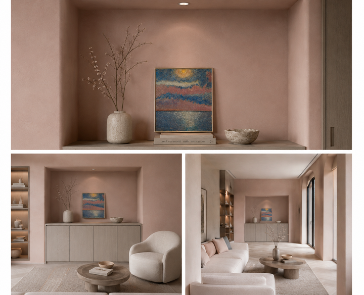 Modern schilderij van een ondergaande zon door Virginia Romana