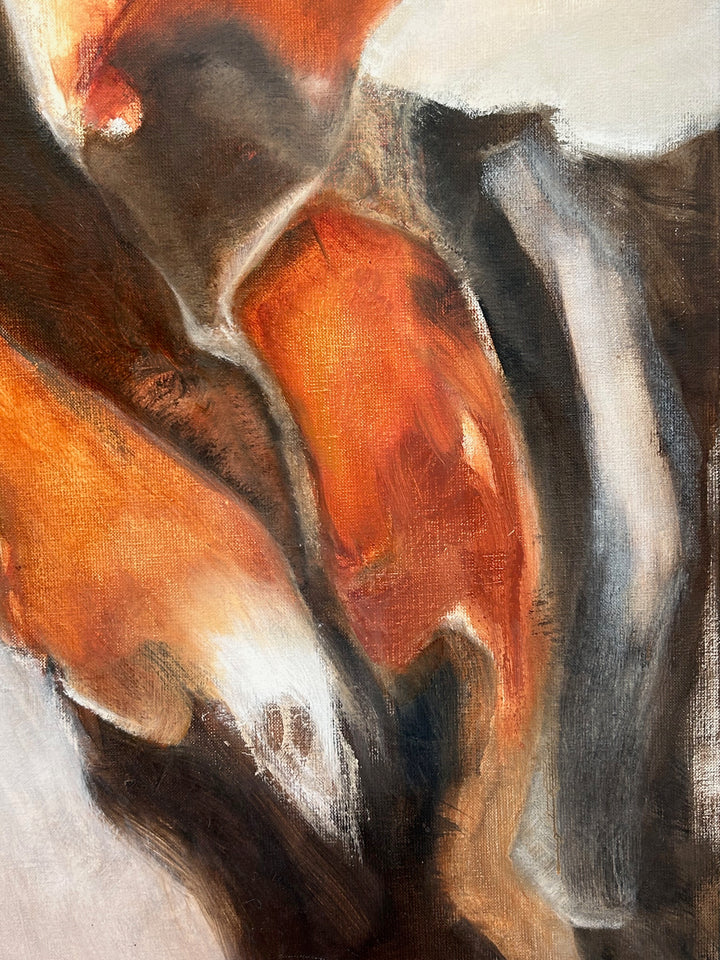 Abstract Schilderij  – Warmte, Beweging en Verstilling in Aardetinten / 60 x 60 x 2 cm