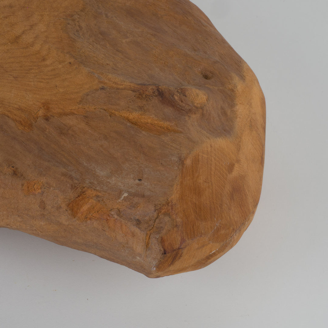 Authentieke teakhouten schaal – Organische naturelle vorm